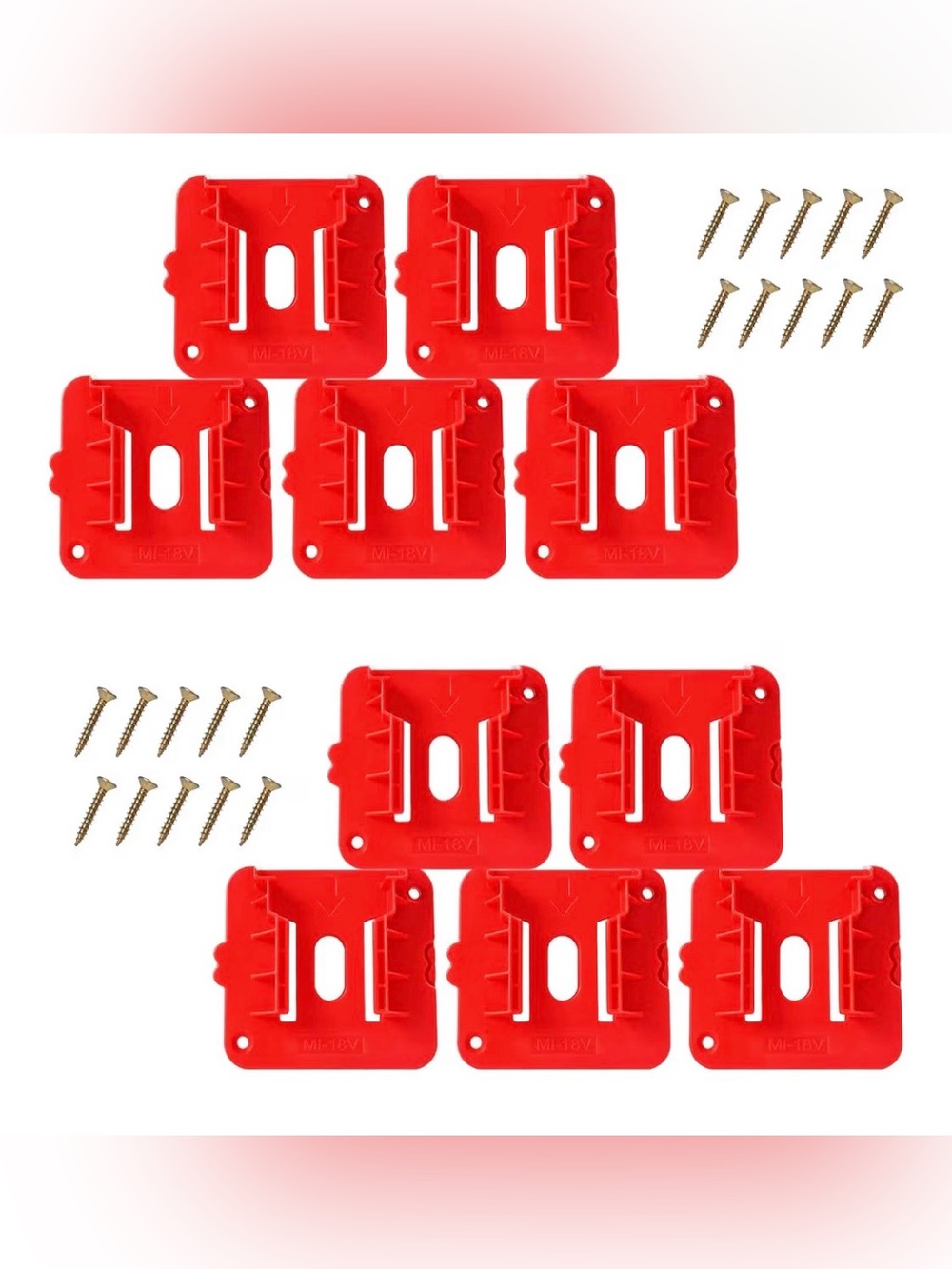 10 Pack Battery Holder for Milwaukee M18 18V Battery Mounts Dock Holder